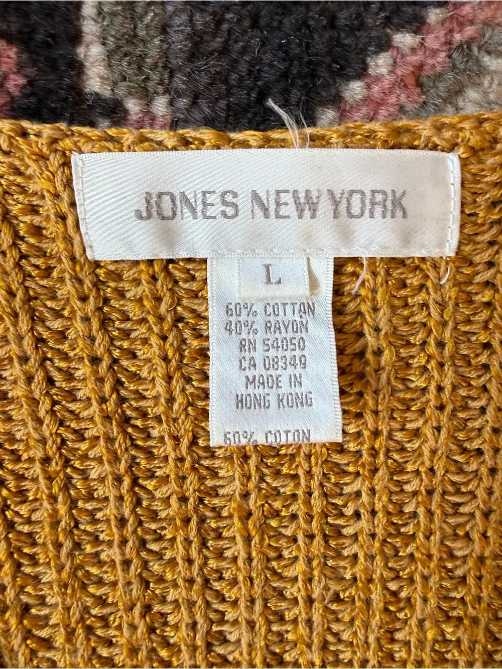 Jones New York Mustard Short-Sleeve Button Cardigan Sweater